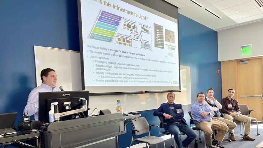 A group presenting at the CRNCH summit.