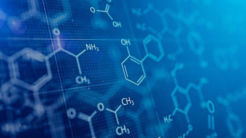 graphic showing molecules
