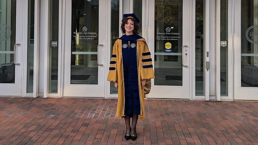 woman in graduation attire