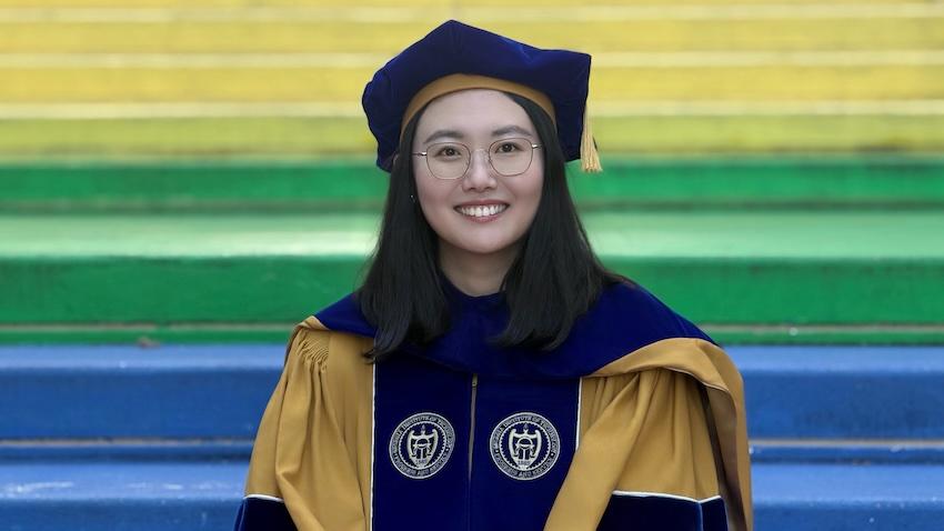 woman in graduation attire