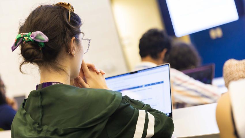 Student in classroom
