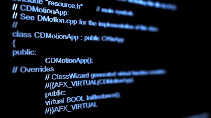 Photo of code on a screen. 